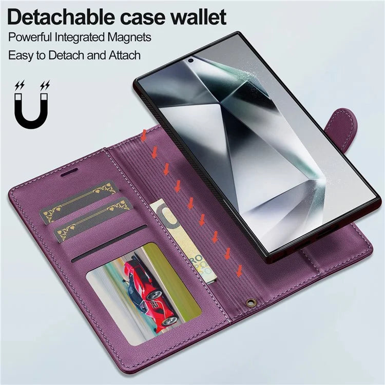 LC.IMEEKE L2 Series for Samsung Galaxy S23 Ultra Case PU Leather Wallet Detachable Magnetic Phone Cover