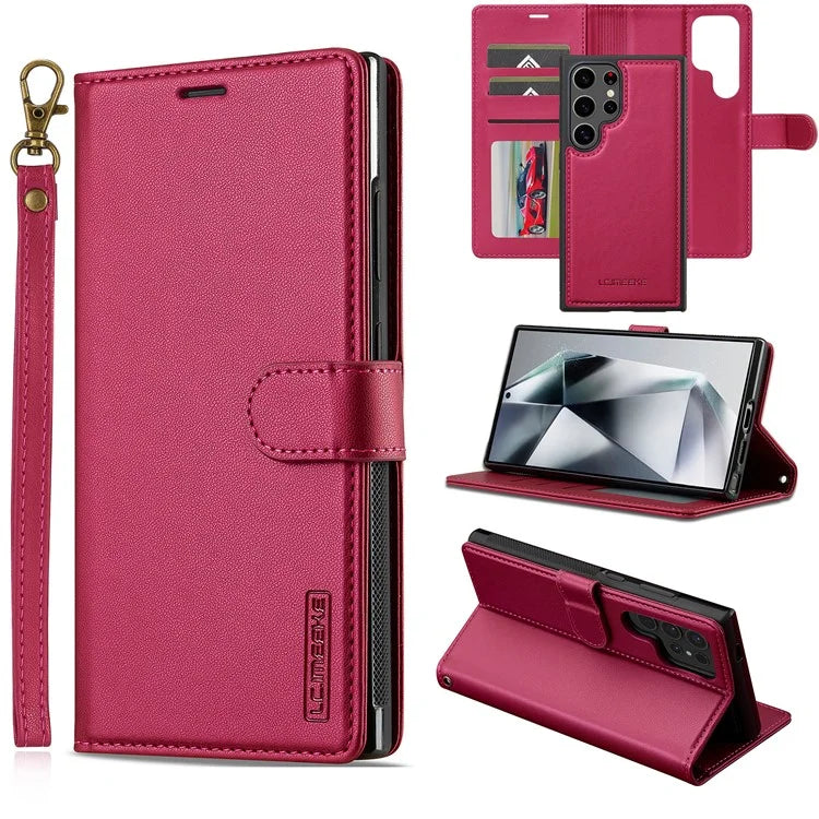 LC.IMEEKE L2 Series for Samsung Galaxy S23 Ultra Case PU Leather Wallet Detachable Magnetic Phone Cover
