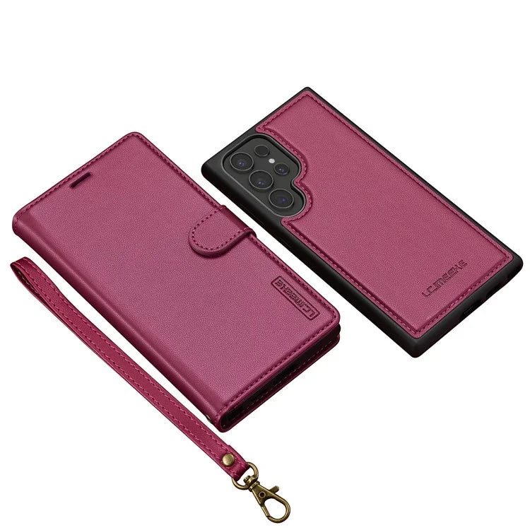 LC.IMEEKE L2 Series for Samsung Galaxy S23 Ultra Case PU Leather Wallet Detachable Magnetic Phone Cover