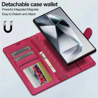 LC.IMEEKE L2 Series for Samsung Galaxy S23 Ultra Case PU Leather Wallet Detachable Magnetic Phone Cover