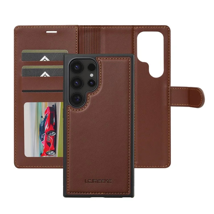 LC.IMEEKE L2 Series for Samsung Galaxy S23 Ultra Case PU Leather Wallet Detachable Magnetic Phone Cover