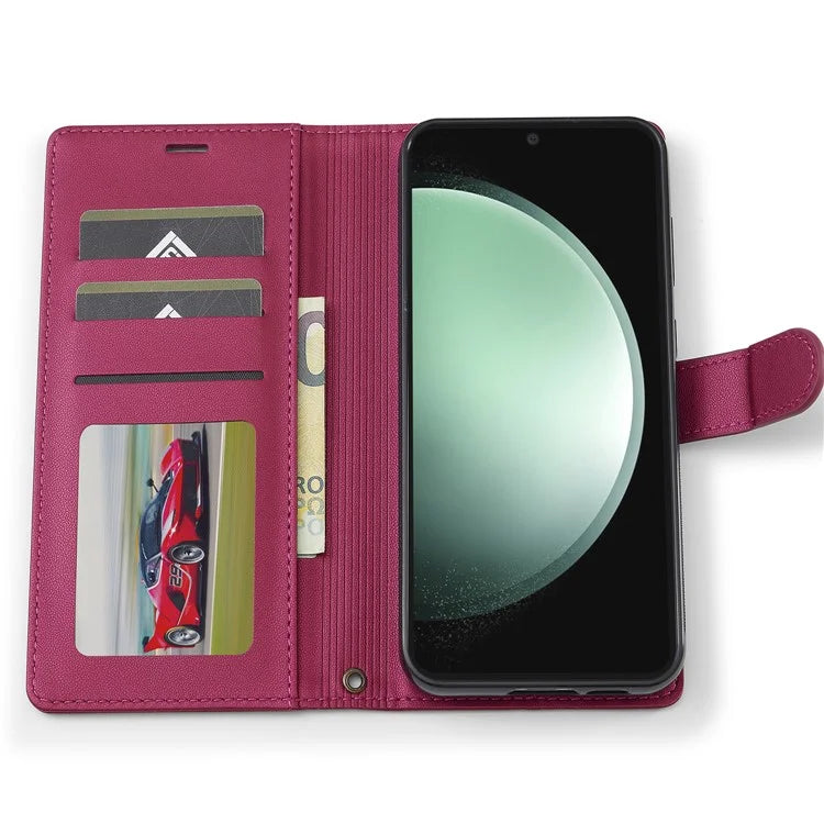 LC.IMEEKE L2 Series for Samsung Galaxy S24 Case PU Leather Wallet Detachable Magnetic Phone Cover