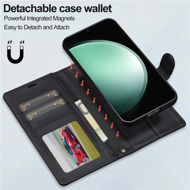 LC.IMEEKE L2 Series for Samsung Galaxy S24+ Case PU Leather Wallet Detachable Magnetic Phone Cover