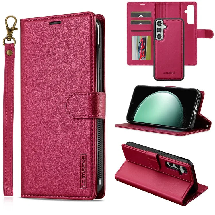 LC.IMEEKE L2 Series for Samsung Galaxy S24+ Case PU Leather Wallet Detachable Magnetic Phone Cover