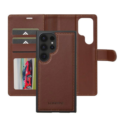 LC.IMEEKE L2 Series for Samsung Galaxy S24 Ultra Case PU Leather Wallet Detachable Magnetic Phone Cover