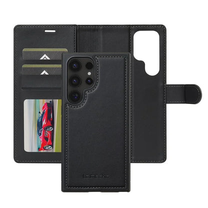 LC.IMEEKE L2 Series for Samsung Galaxy S24 Ultra Case PU Leather Wallet Detachable Magnetic Phone Cover