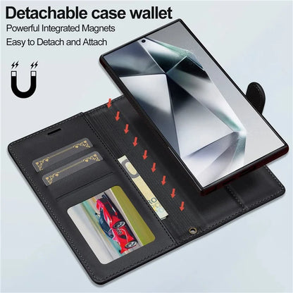 LC.IMEEKE L2 Series for Samsung Galaxy S24 Ultra Case PU Leather Wallet Detachable Magnetic Phone Cover