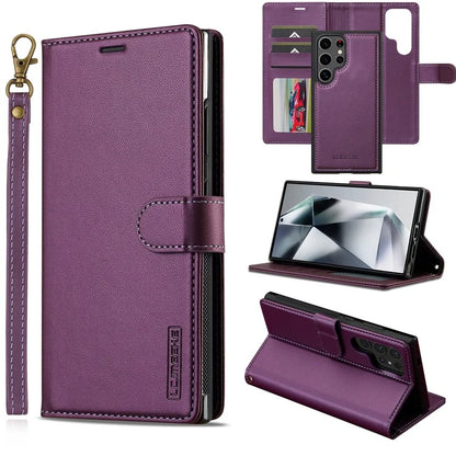 LC.IMEEKE L2 Series for Samsung Galaxy S24 Ultra Case PU Leather Wallet Detachable Magnetic Phone Cover