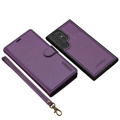 LC.IMEEKE L2 Series for Samsung Galaxy S24 Ultra Case PU Leather Wallet Detachable Magnetic Phone Cover