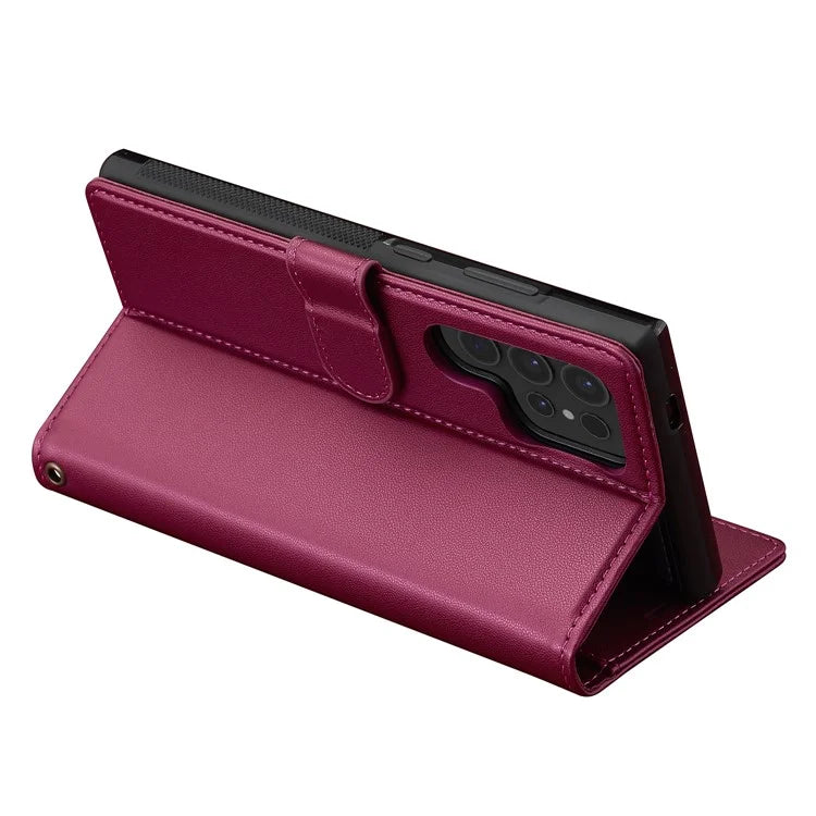 LC.IMEEKE L2 Series for Samsung Galaxy S24 Ultra Case PU Leather Wallet Detachable Magnetic Phone Cover