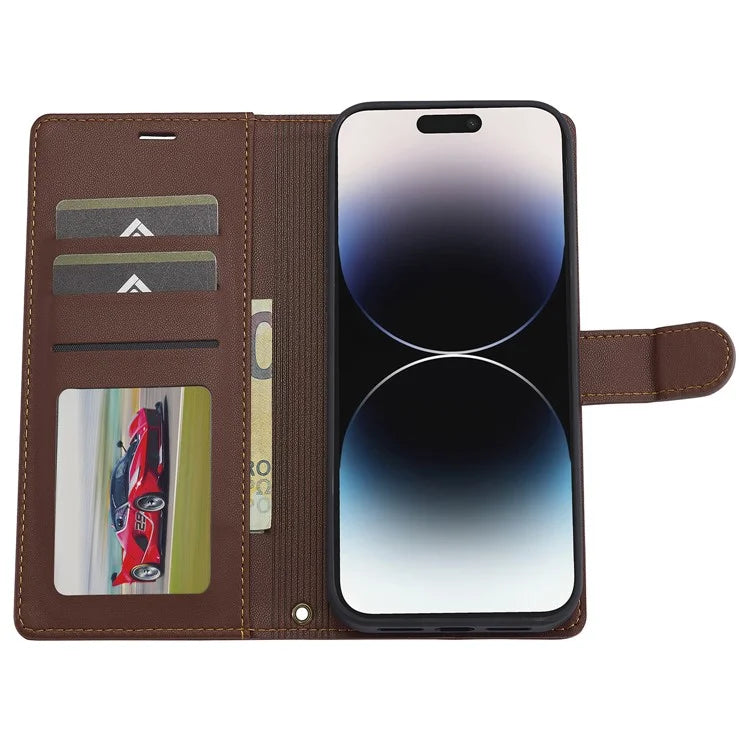 LC.IMEEKE L2 Series for iPhone 14 Pro Max Case PU Leather Wallet Detachable Magnetic Phone Cover