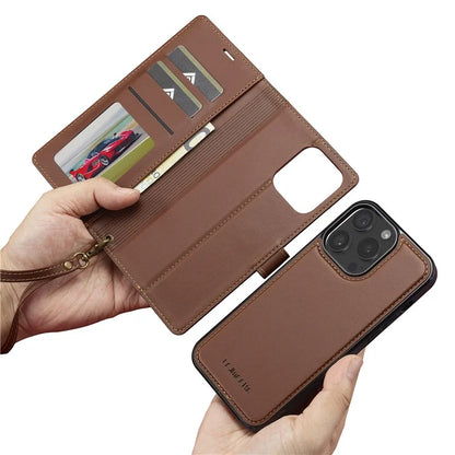 LC.IMEEKE L2 Series for iPhone 14 Pro Max Case PU Leather Wallet Detachable Magnetic Phone Cover