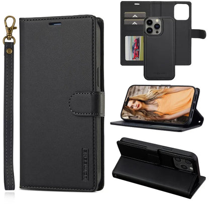 LC.IMEEKE L2 Series for iPhone 14 Pro Max Case PU Leather Wallet Detachable Magnetic Phone Cover