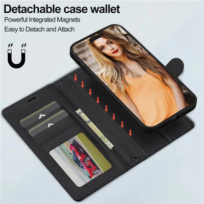 LC.IMEEKE L2 Series for iPhone 14 Pro Max Case PU Leather Wallet Detachable Magnetic Phone Cover