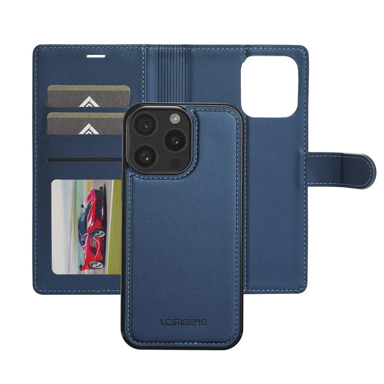 LC.IMEEKE L2 Series for iPhone 14 Pro Max Case PU Leather Wallet Detachable Magnetic Phone Cover