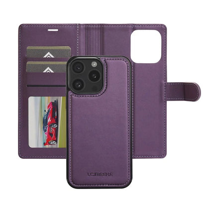 LC.IMEEKE L2 Series for iPhone 14 Pro Max Case PU Leather Wallet Detachable Magnetic Phone Cover