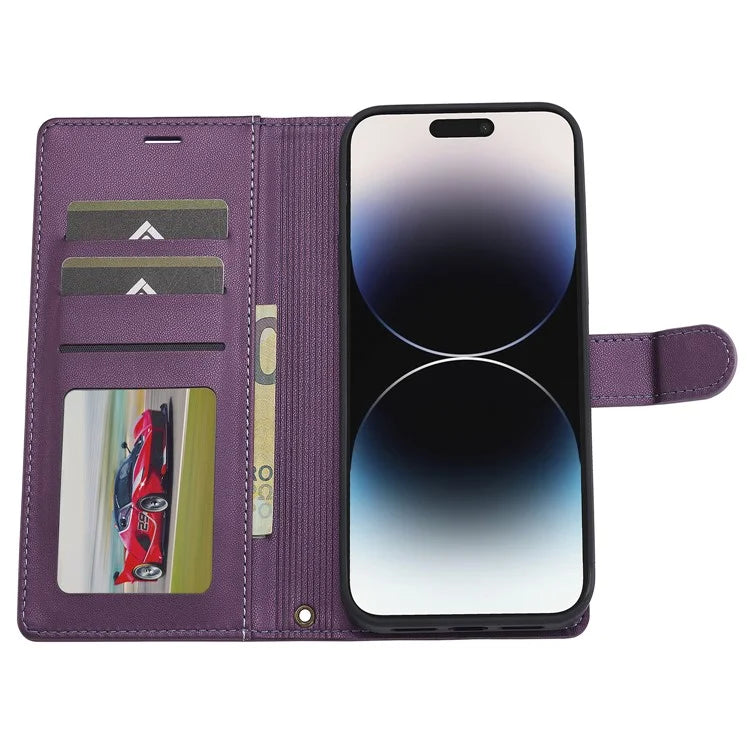 LC.IMEEKE L2 Series for iPhone 14 Pro Max Case PU Leather Wallet Detachable Magnetic Phone Cover
