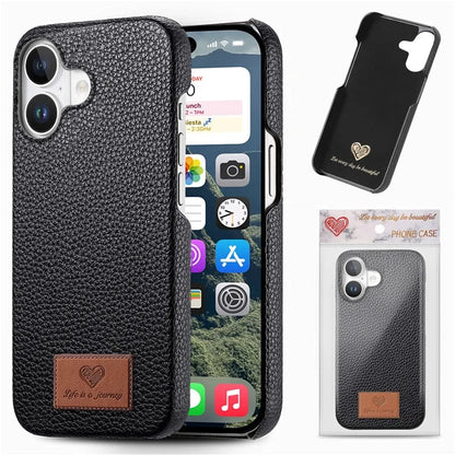 Y5 For iPhone 16 Plus Case Litchi Texture Leather+TPU Slim Phone Cover