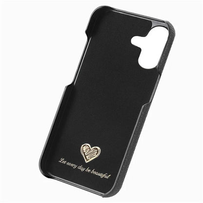 Y5 For iPhone 16 Plus Case Litchi Texture Leather+TPU Slim Phone Cover