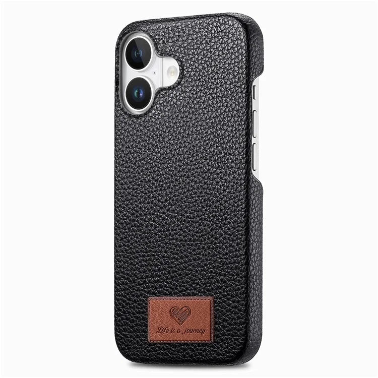 Y5 For iPhone 16 Plus Case Litchi Texture Leather+TPU Slim Phone Cover
