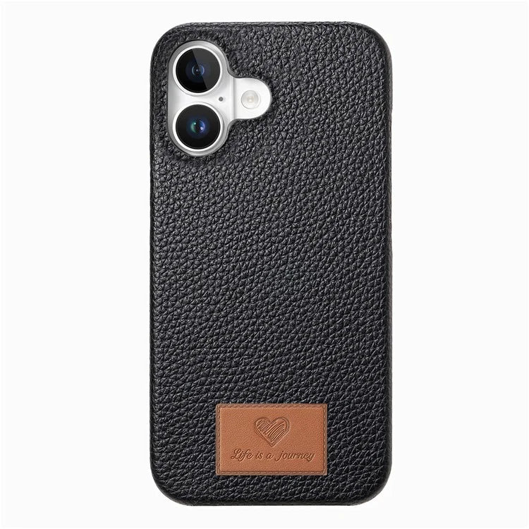 Y5 For iPhone 16 Plus Case Litchi Texture Leather+TPU Slim Phone Cover