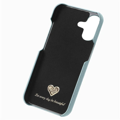 Y5 For iPhone 16 Plus Case Litchi Texture Leather+TPU Slim Phone Cover
