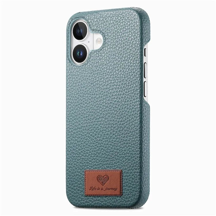 Y5 For iPhone 16 Plus Case Litchi Texture Leather+TPU Slim Phone Cover