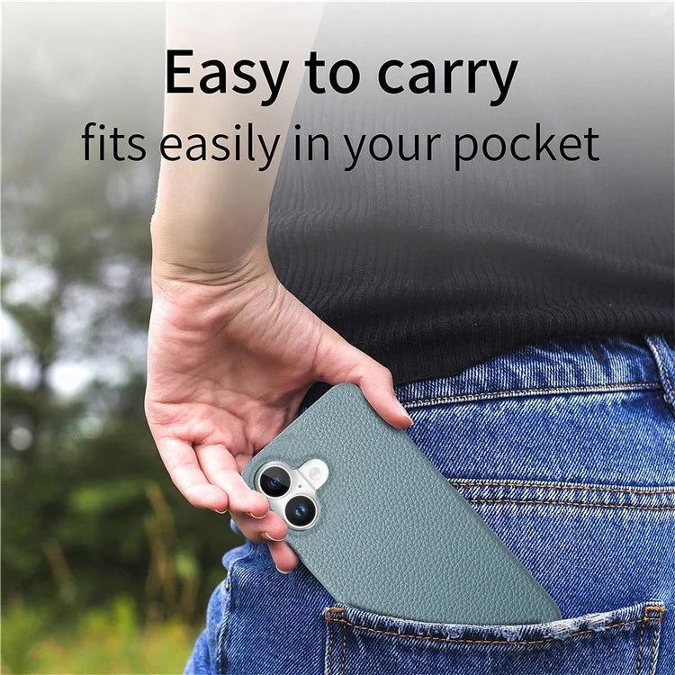 Y5 For iPhone 16 Plus Case Litchi Texture Leather+TPU Slim Phone Cover