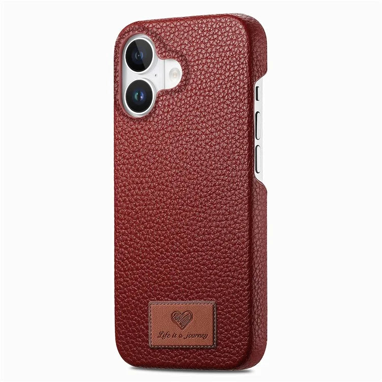 Y5 For iPhone 16 Plus Case Litchi Texture Leather+TPU Slim Phone Cover