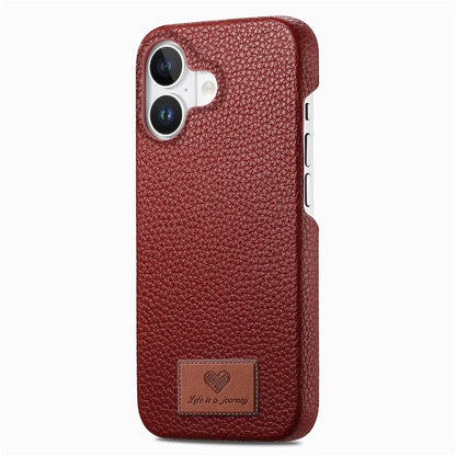 Y5 For iPhone 16 Plus Case Litchi Texture Leather+TPU Slim Phone Cover