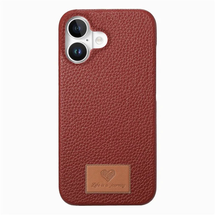 Y5 For iPhone 16 Plus Case Litchi Texture Leather+TPU Slim Phone Cover