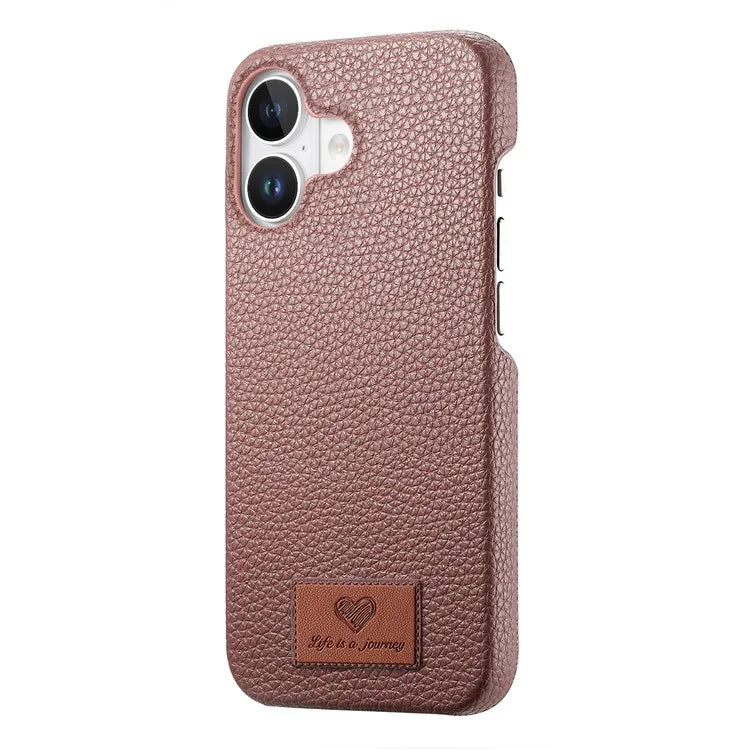 Y5 For iPhone 16 Plus Case Litchi Texture Leather+TPU Slim Phone Cover