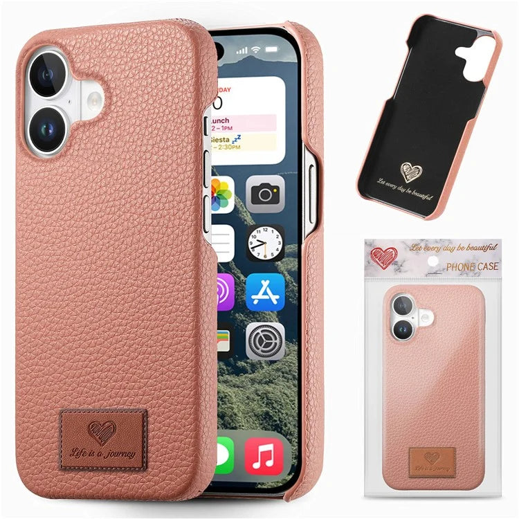 Y5 For iPhone 16 Plus Case Litchi Texture Leather+TPU Slim Phone Cover