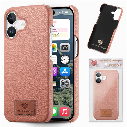 Y5 For iPhone 16 Plus Case Litchi Texture Leather+TPU Slim Phone Cover
