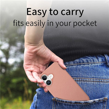 Y5 For iPhone 16 Plus Case Litchi Texture Leather+TPU Slim Phone Cover