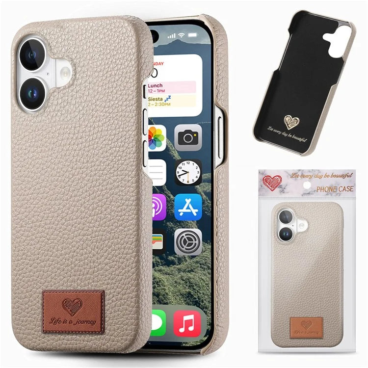 Y5 For iPhone 16 Plus Case Litchi Texture Leather+TPU Slim Phone Cover