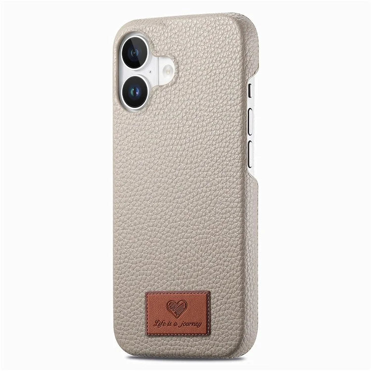 Y5 For iPhone 16 Plus Case Litchi Texture Leather+TPU Slim Phone Cover