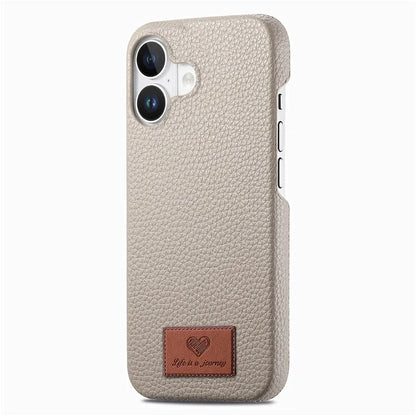 Y5 For iPhone 16 Plus Case Litchi Texture Leather+TPU Slim Phone Cover