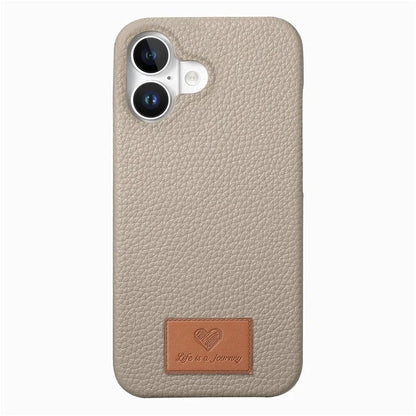 Y5 For iPhone 16 Plus Case Litchi Texture Leather+TPU Slim Phone Cover