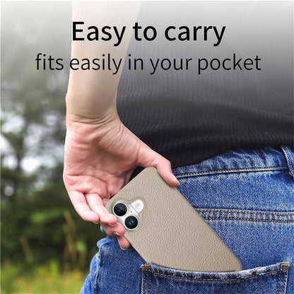 Y5 For iPhone 16 Plus Case Litchi Texture Leather+TPU Slim Phone Cover