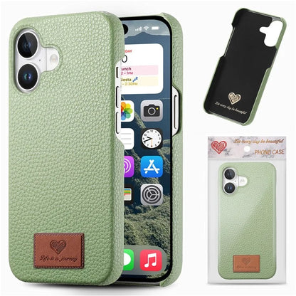 Y5 For iPhone 16 Plus Case Litchi Texture Leather+TPU Slim Phone Cover