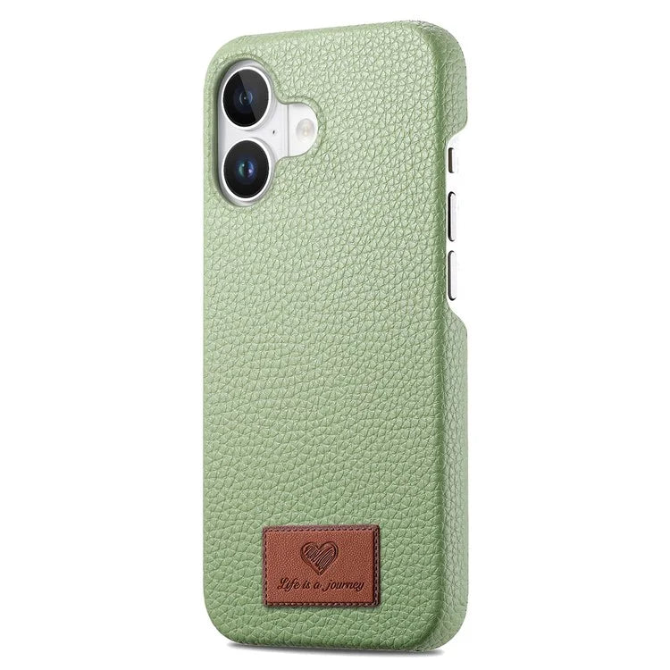 Y5 For iPhone 16 Plus Case Litchi Texture Leather+TPU Slim Phone Cover
