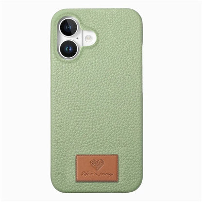 Y5 For iPhone 16 Plus Case Litchi Texture Leather+TPU Slim Phone Cover
