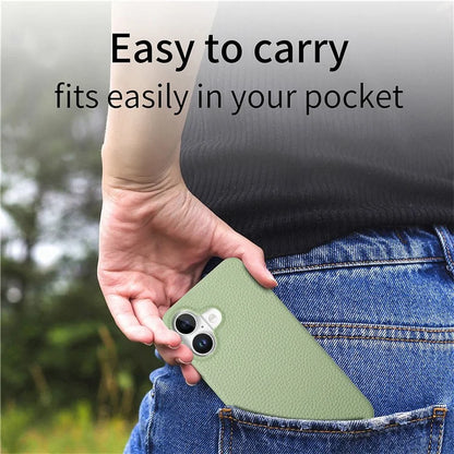 Y5 For iPhone 16 Plus Case Litchi Texture Leather+TPU Slim Phone Cover