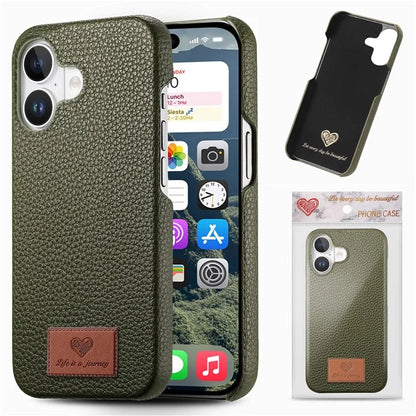 Y5 For iPhone 16 Plus Case Litchi Texture Leather+TPU Slim Phone Cover