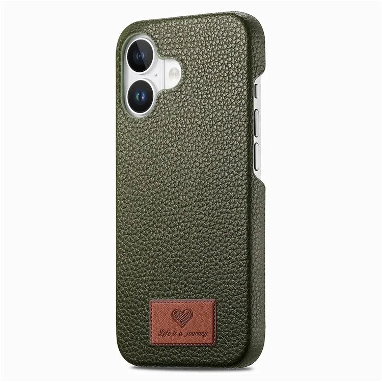Y5 For iPhone 16 Plus Case Litchi Texture Leather+TPU Slim Phone Cover