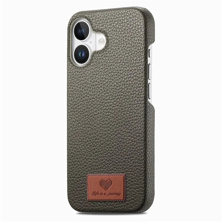 Y5 For iPhone 16 Plus Case Litchi Texture Leather+TPU Slim Phone Cover