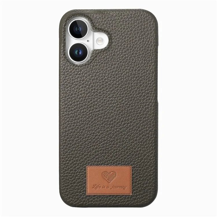Y5 For iPhone 16 Plus Case Litchi Texture Leather+TPU Slim Phone Cover