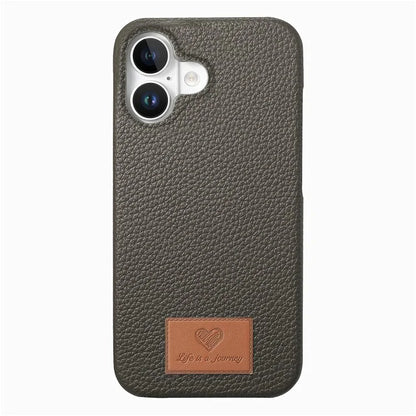 Y5 For iPhone 16 Plus Case Litchi Texture Leather+TPU Slim Phone Cover