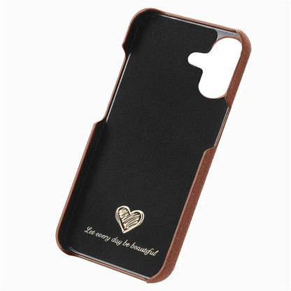 Y5 For iPhone 16 Plus Case Litchi Texture Leather+TPU Slim Phone Cover